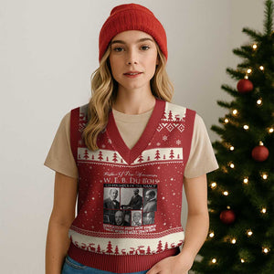 W E B Du Bois V-Neck Knit Sweater Vest Education Must Teach Life Quote TS12 Red Beige Print Your Wear