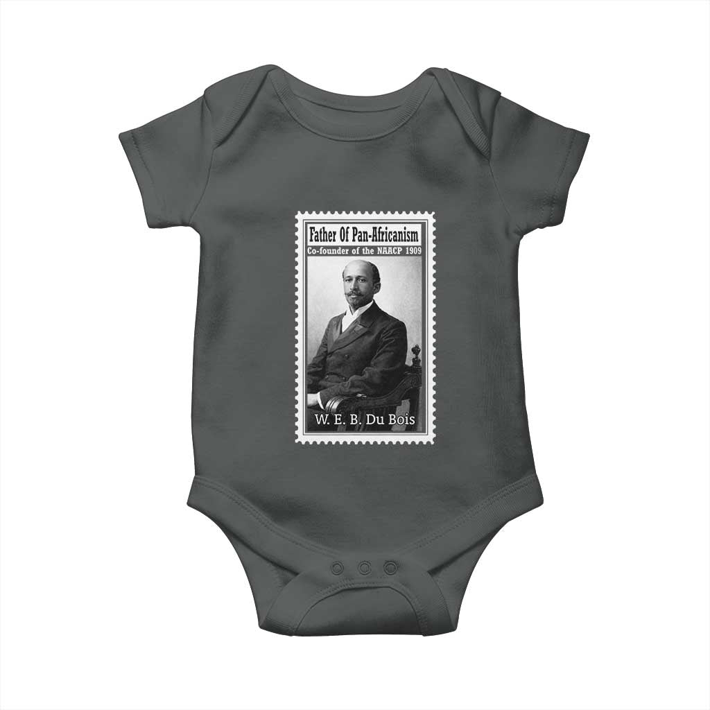 Vintage Stamp W E B Du Bois Baby Onesie Black Thought Leader TS12 Dark Heather Print Your Wear