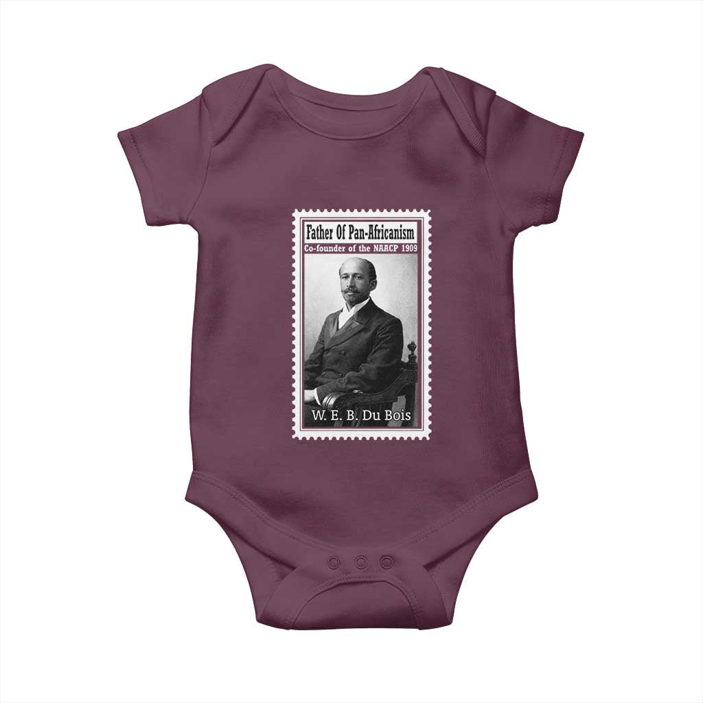 Vintage Stamp W E B Du Bois Baby Onesie Black Thought Leader TS12 Maroon Print Your Wear