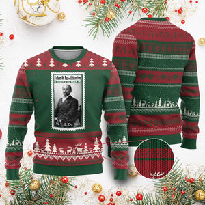 Vintage Stamp W E B Du Bois Ugly Christmas Sweater Black Thought Leader TS12 Red Green Print Your Wear