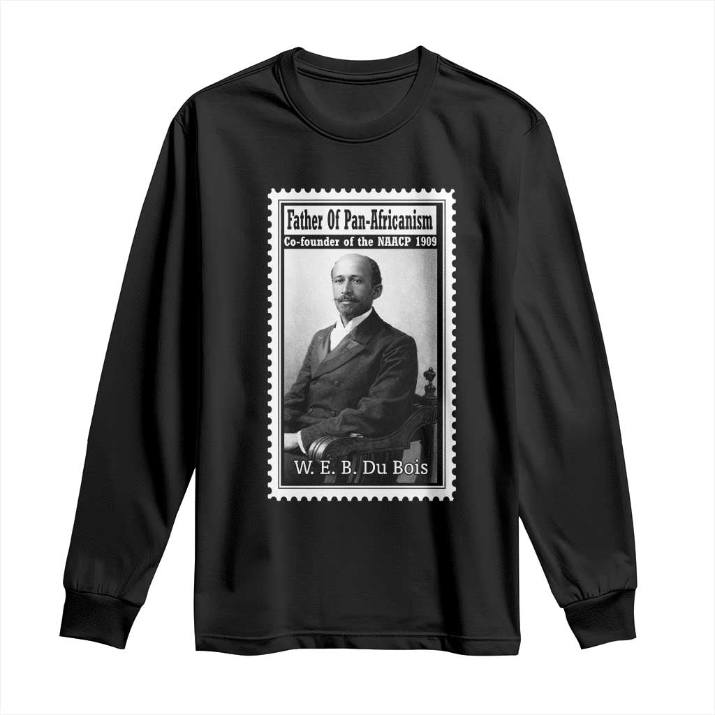 Vintage Stamp W E B Du Bois Long Sleeve Shirt Black Thought Leader TS12 Black Print Your Wear