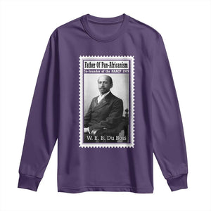 Vintage Stamp W E B Du Bois Long Sleeve Shirt Black Thought Leader TS12 Purple Print Your Wear
