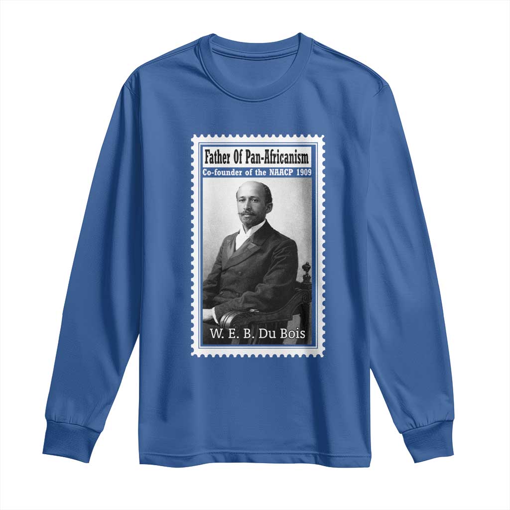Vintage Stamp W E B Du Bois Long Sleeve Shirt Black Thought Leader TS12 Royal Blue Print Your Wear