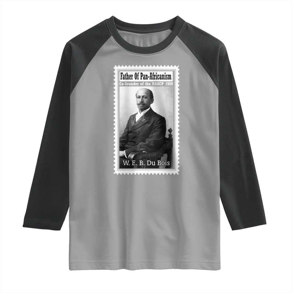 Vintage Stamp W E B Du Bois Raglan Shirt Black Thought Leader TS12 Sport Gray Black Print Your Wear