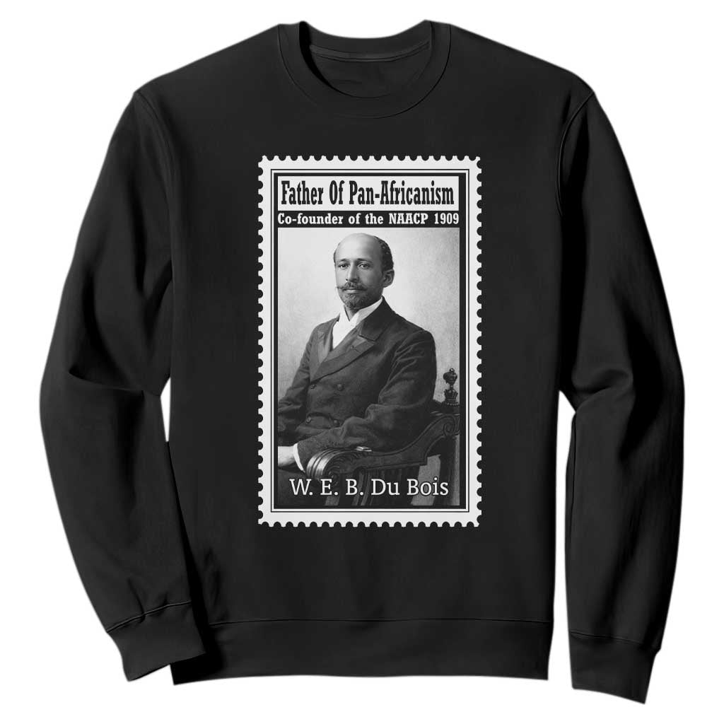 Vintage Stamp W E B Du Bois Sweatshirt Black Thought Leader TS12 Black Print Your Wear