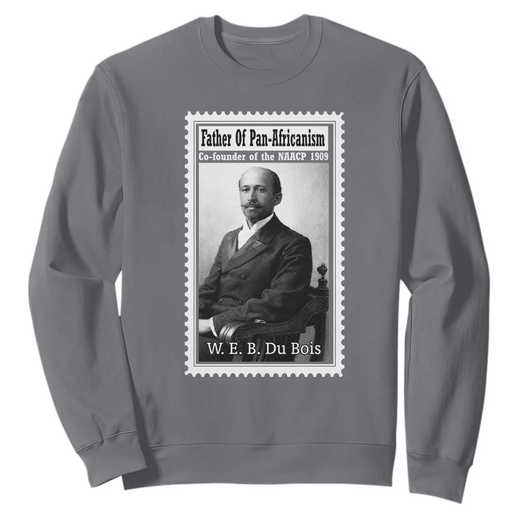 Vintage Stamp W E B Du Bois Sweatshirt Black Thought Leader TS12 Charcoal Print Your Wear