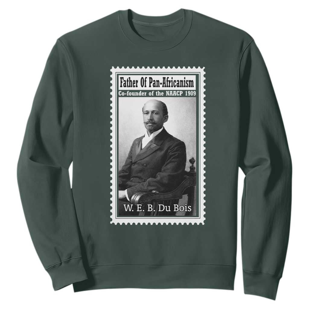 Vintage Stamp W E B Du Bois Sweatshirt Black Thought Leader TS12 Dark Forest Green Print Your Wear