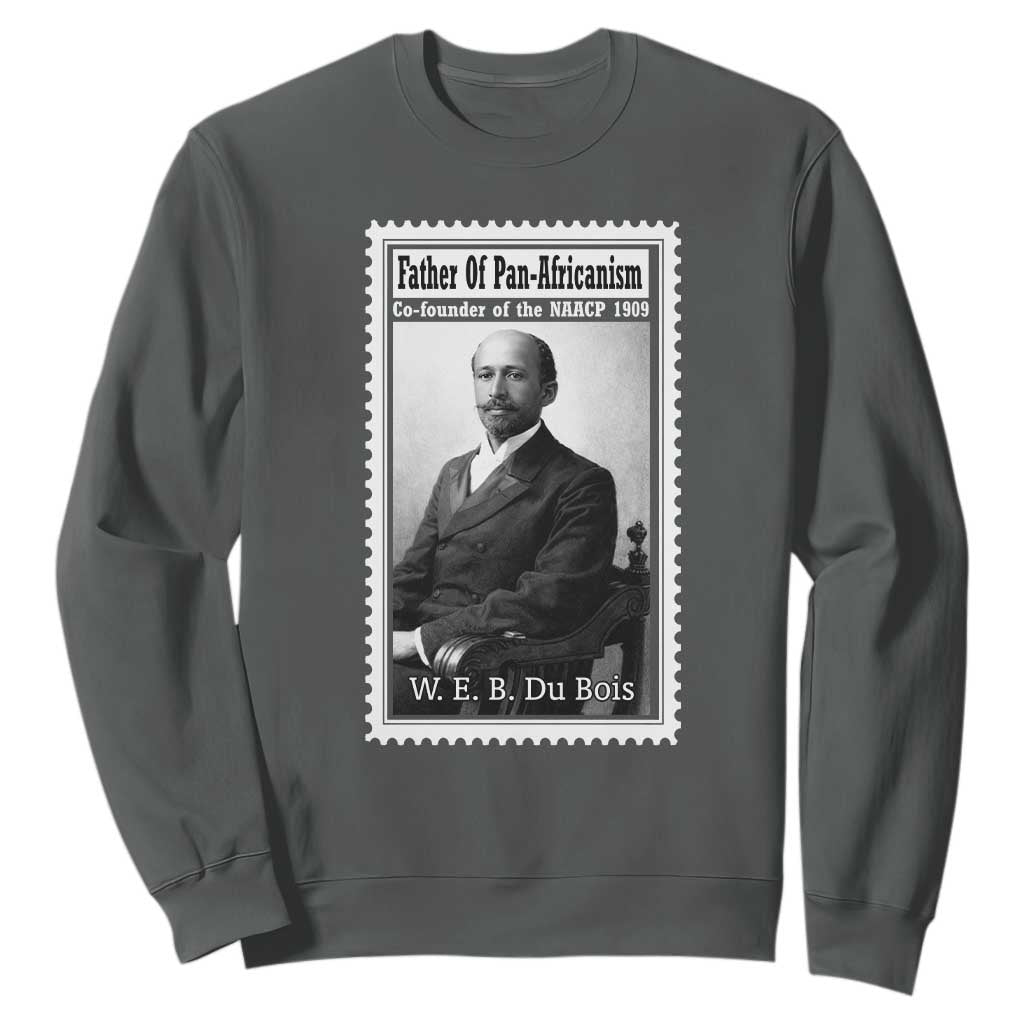 Vintage Stamp W E B Du Bois Sweatshirt Black Thought Leader TS12 Dark Heather Print Your Wear