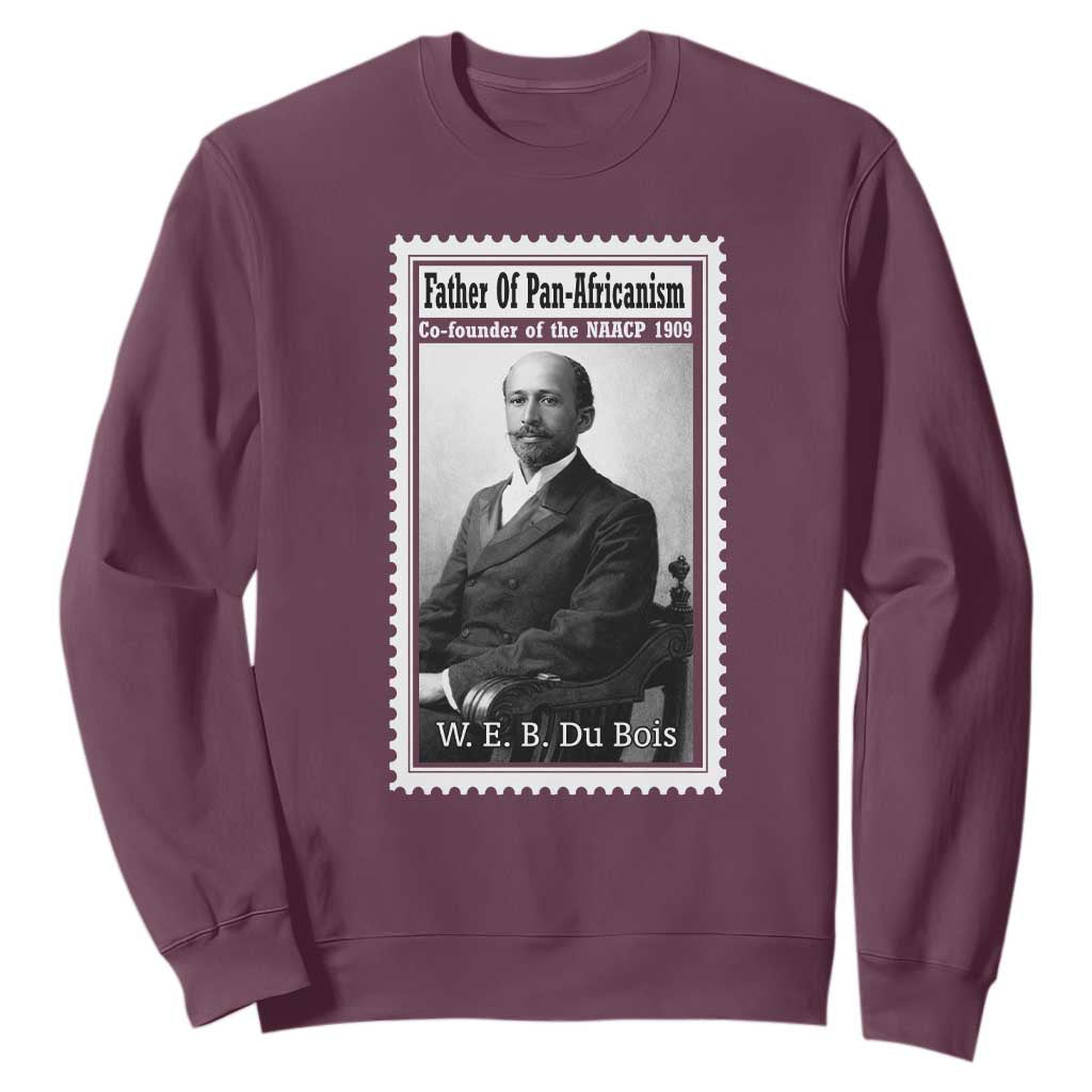 Vintage Stamp W E B Du Bois Sweatshirt Black Thought Leader TS12 Maroon Print Your Wear