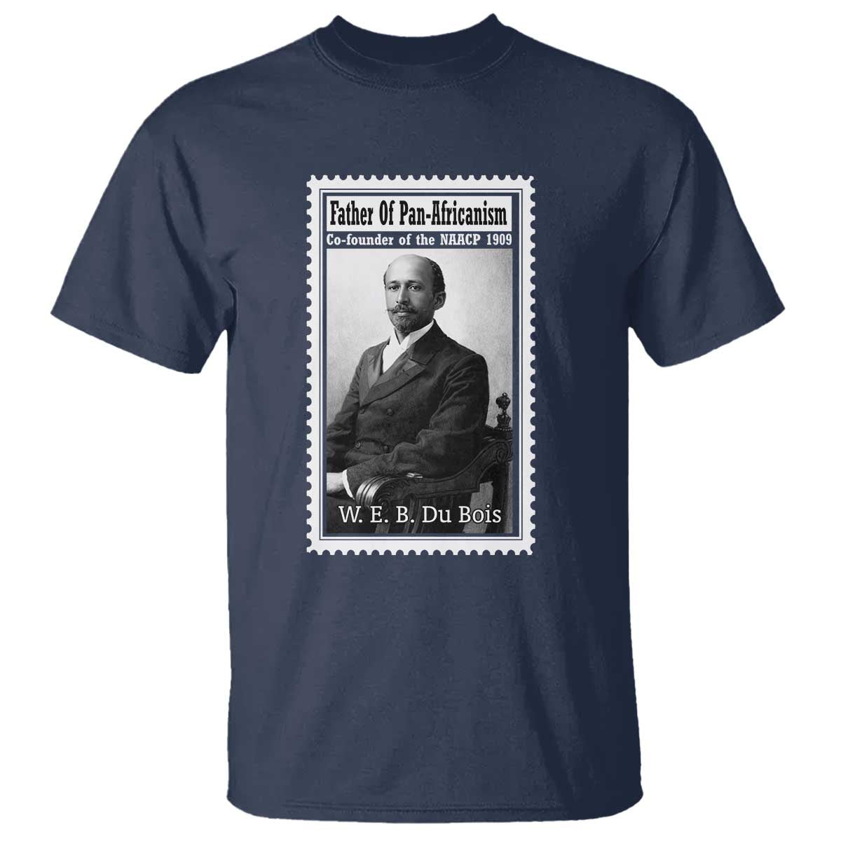 Vintage Stamp W E B Du Bois T Shirt Black Thought Leader TS12 Navy Print Your Wear