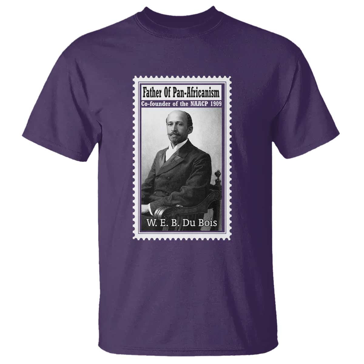 Vintage Stamp W E B Du Bois T Shirt Black Thought Leader TS12 Purple Print Your Wear