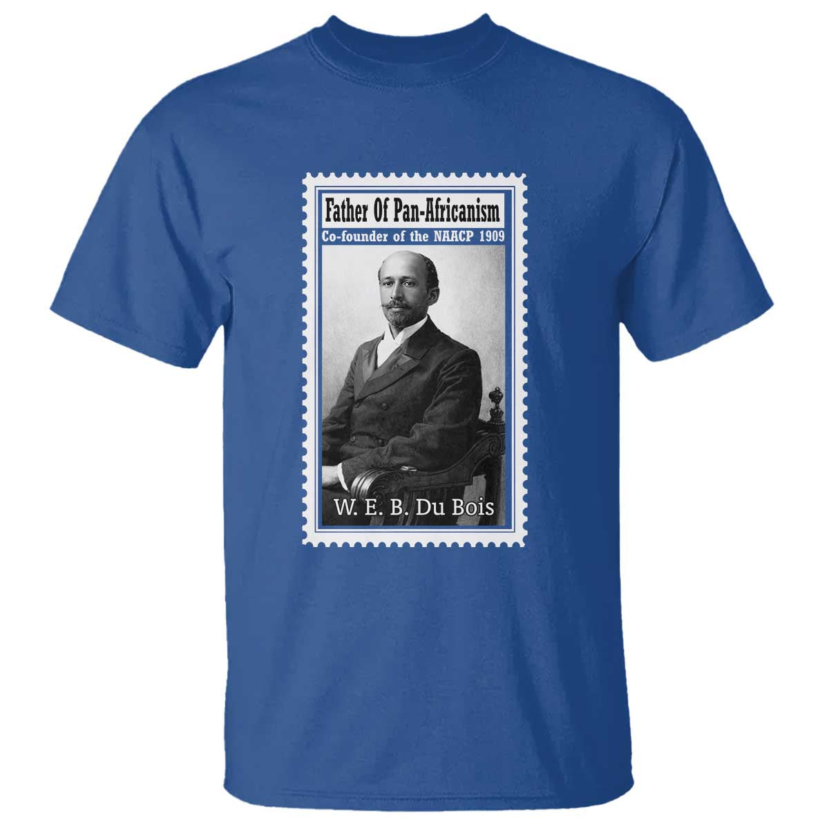 Vintage Stamp W E B Du Bois T Shirt Black Thought Leader TS12 Royal Blue Print Your Wear