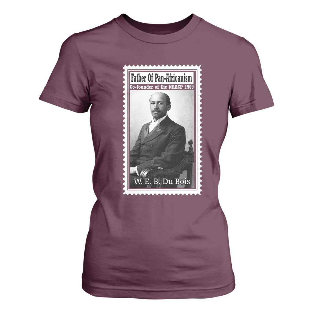 Vintage Stamp W E B Du Bois T Shirt For Women Black Thought Leader TS12 Maroon Print Your Wear