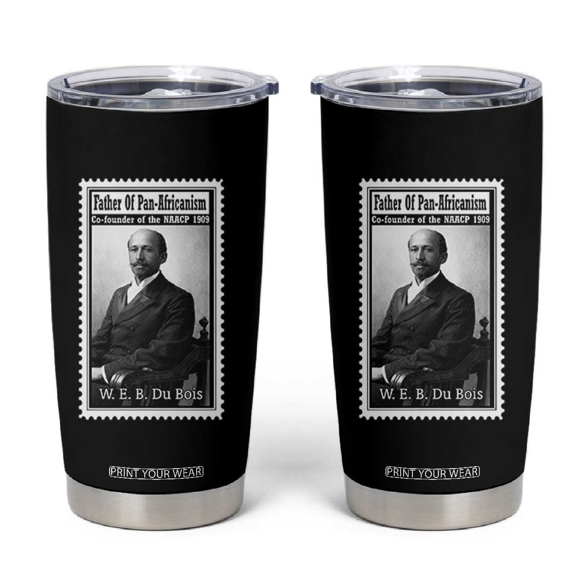 Vintage Stamp W E B Du Bois Tumbler Cup Black Thought Leader TS12 Black Print Your Wear