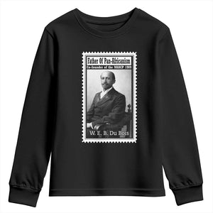 Vintage Stamp W E B Du Bois Youth Sweatshirt Black Thought Leader TS12 Black Print Your Wear