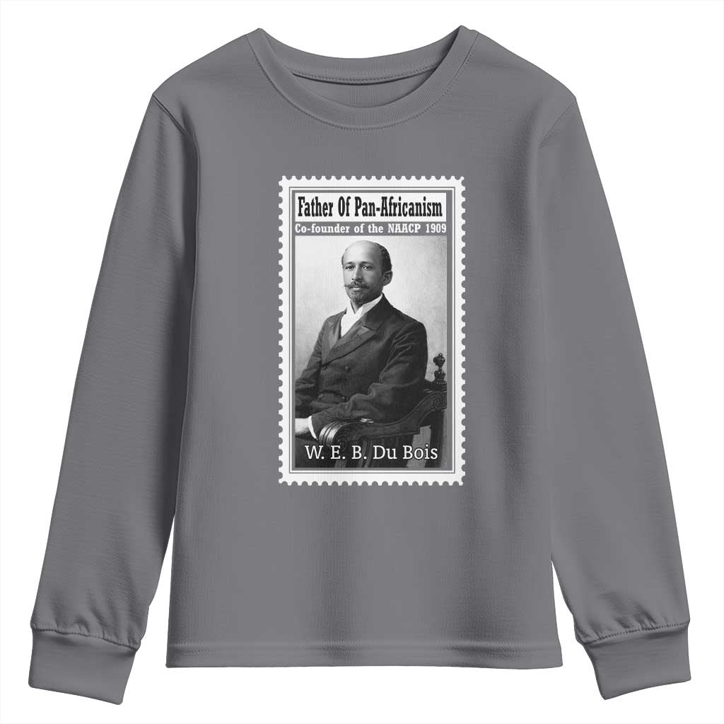 Vintage Stamp W E B Du Bois Youth Sweatshirt Black Thought Leader TS12 Charcoal Print Your Wear