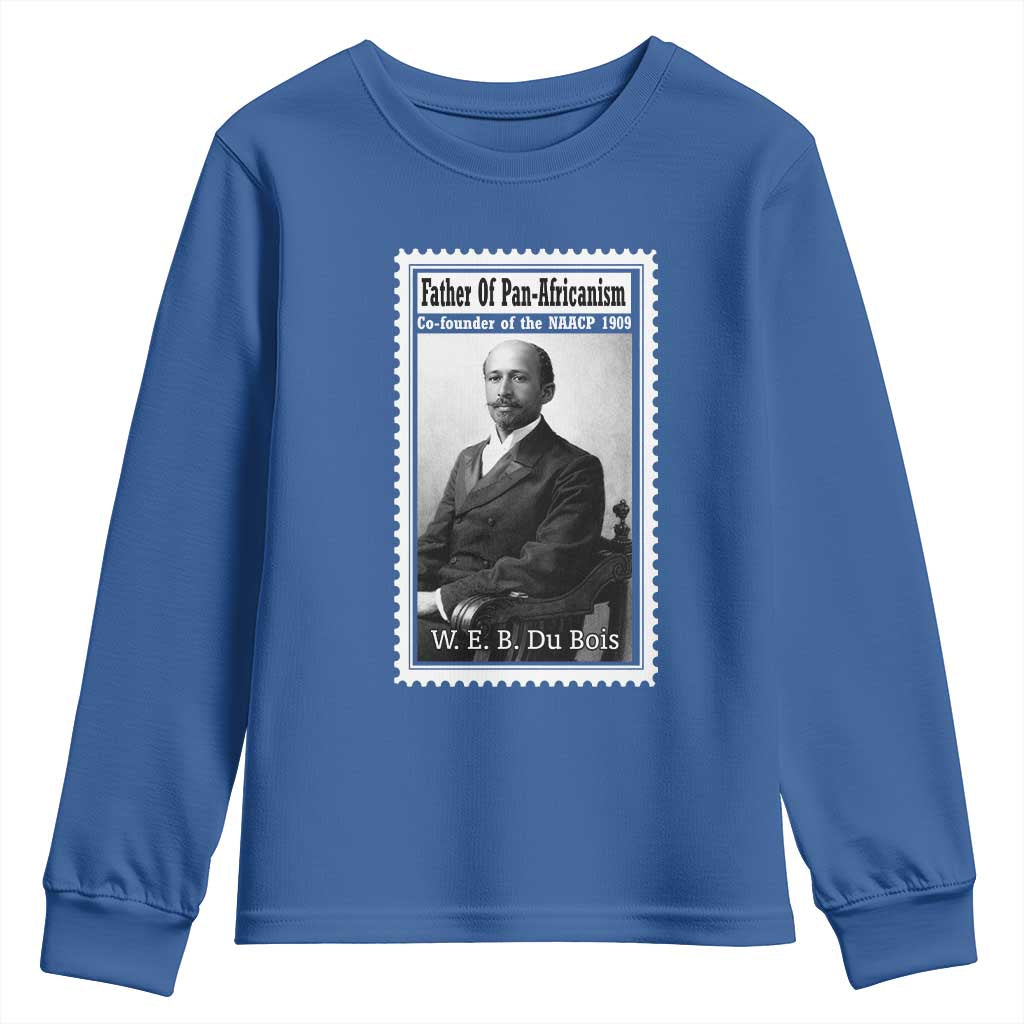 Vintage Stamp W E B Du Bois Youth Sweatshirt Black Thought Leader TS12 Royal Blue Print Your Wear
