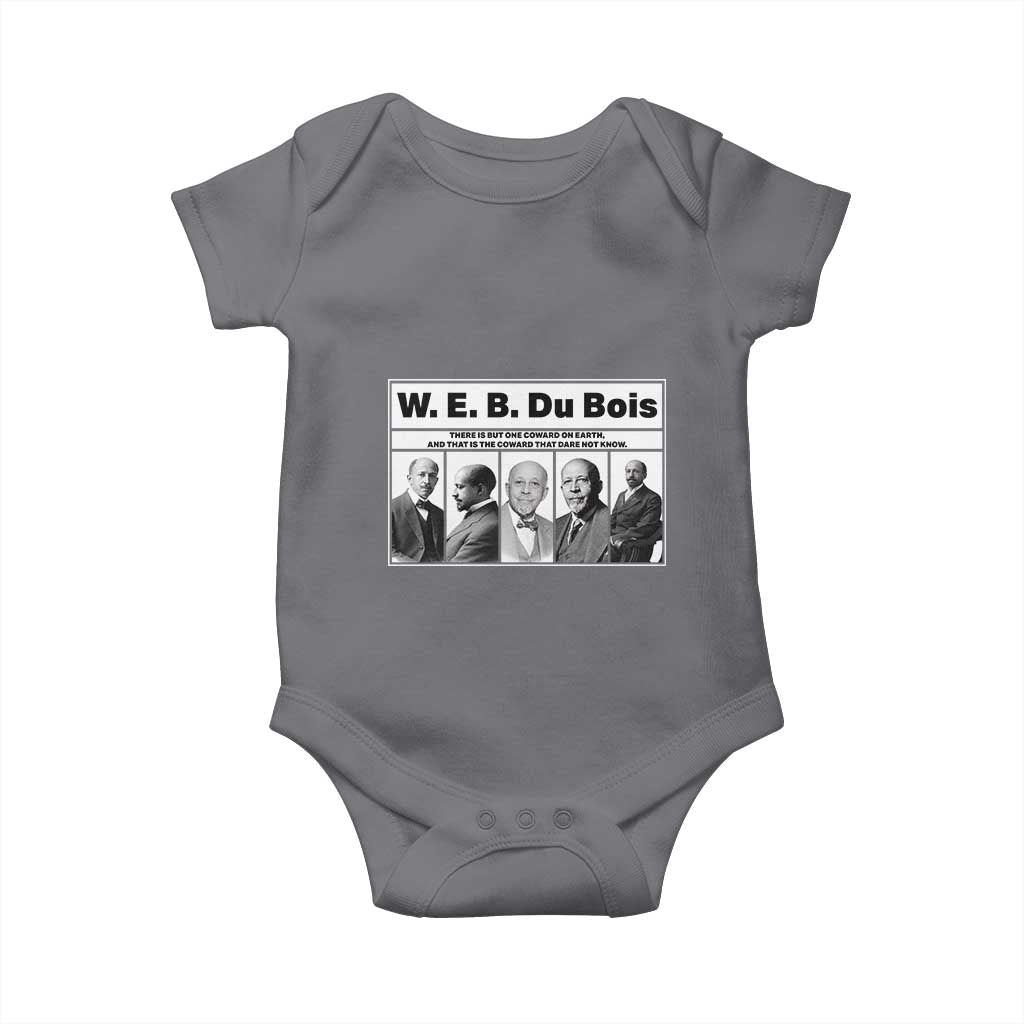 W E B Du Bois Quote Baby Onesie There Is But One Coward On Earth TS12 Charcoal Print Your Wear