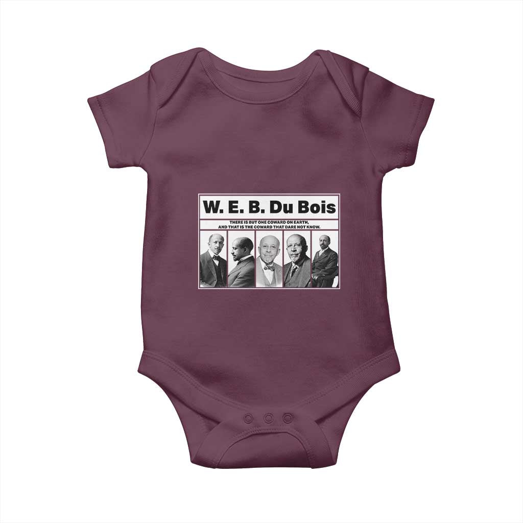 W E B Du Bois Quote Baby Onesie There Is But One Coward On Earth TS12 Maroon Print Your Wear