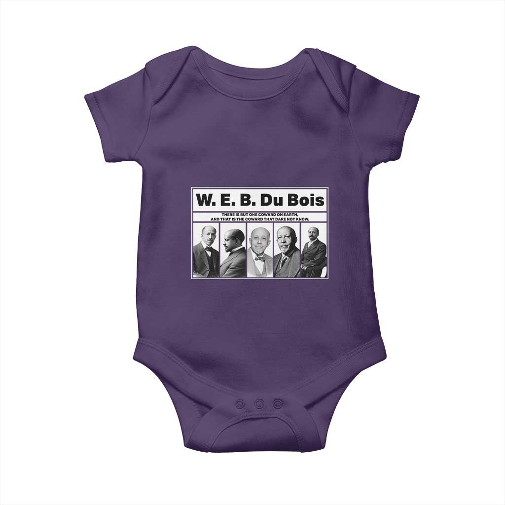 W E B Du Bois Quote Baby Onesie There Is But One Coward On Earth TS12 Purple Print Your Wear