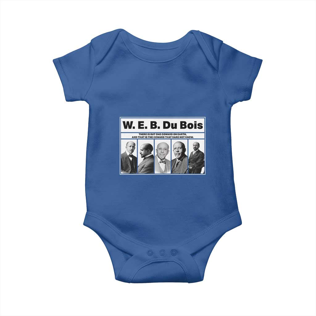 W E B Du Bois Quote Baby Onesie There Is But One Coward On Earth TS12 Royal Blue Print Your Wear