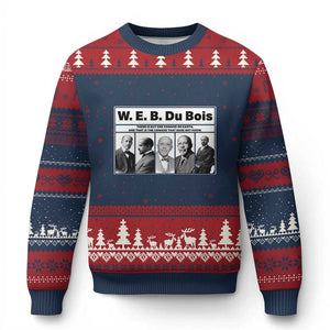 W E B Du Bois Quote Ugly Christmas Sweater There Is But One Coward On Earth TS12 Navy Red Print Your Wear