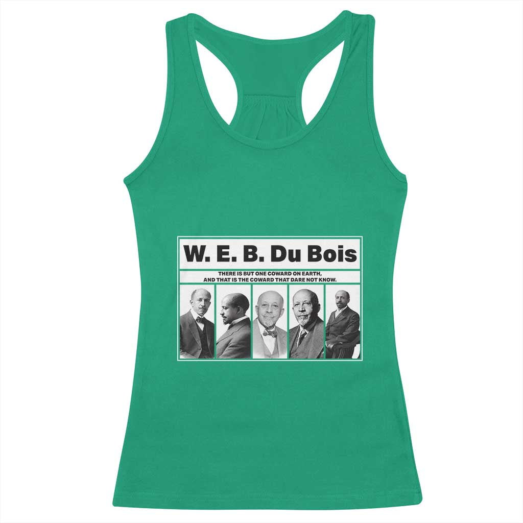 W E B Du Bois Quote Racerback Tank Top There Is But One Coward On Earth TS12 Irish Green Print Your Wear