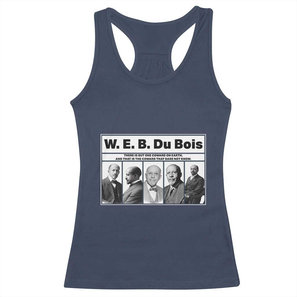 W E B Du Bois Quote Racerback Tank Top There Is But One Coward On Earth TS12 Navy Print Your Wear