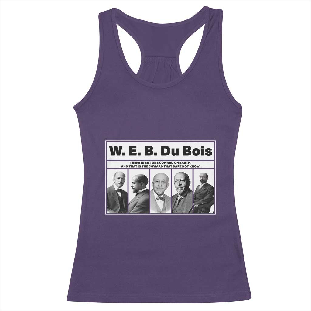 W E B Du Bois Quote Racerback Tank Top There Is But One Coward On Earth TS12 Purple Print Your Wear