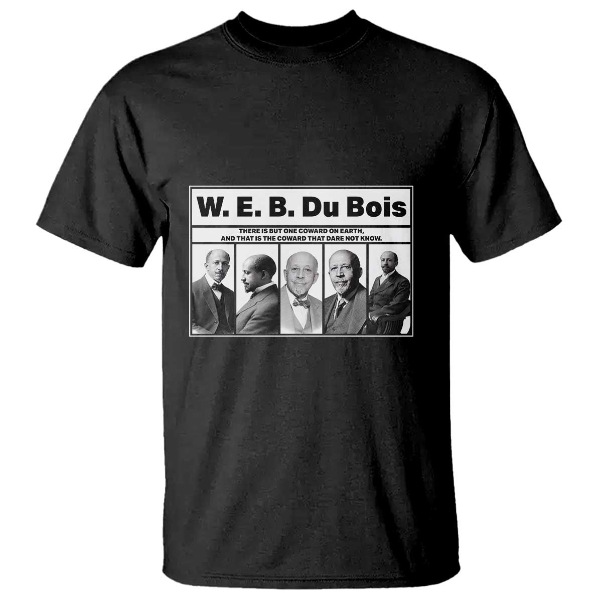 W E B Du Bois Quote T Shirt There Is But One Coward On Earth TS12 Black Print Your Wear