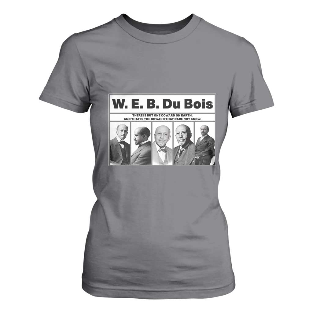 W E B Du Bois Quote T Shirt For Women There Is But One Coward On Earth TS12 Charcoal Print Your Wear