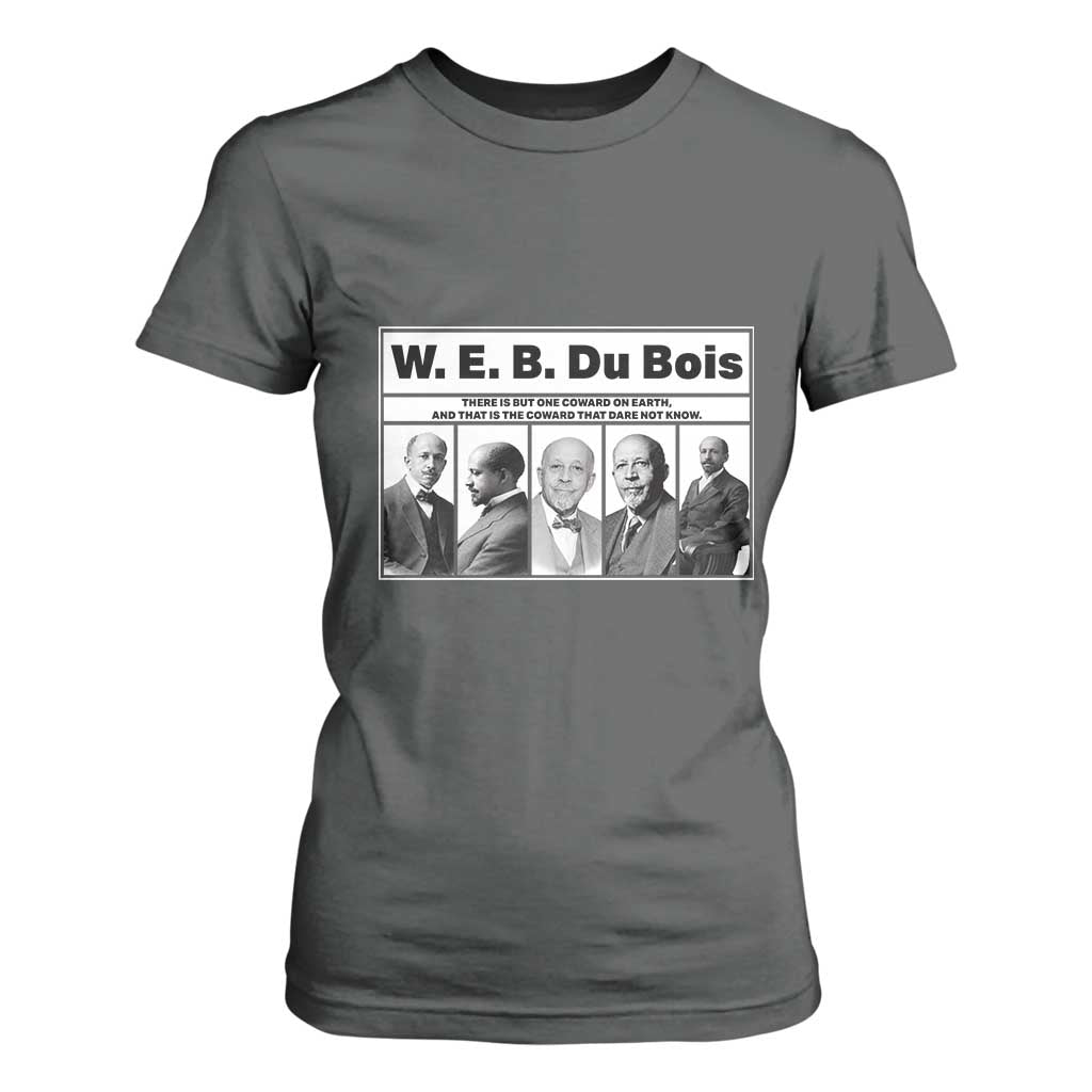 W E B Du Bois Quote T Shirt For Women There Is But One Coward On Earth TS12 Dark Heather Print Your Wear