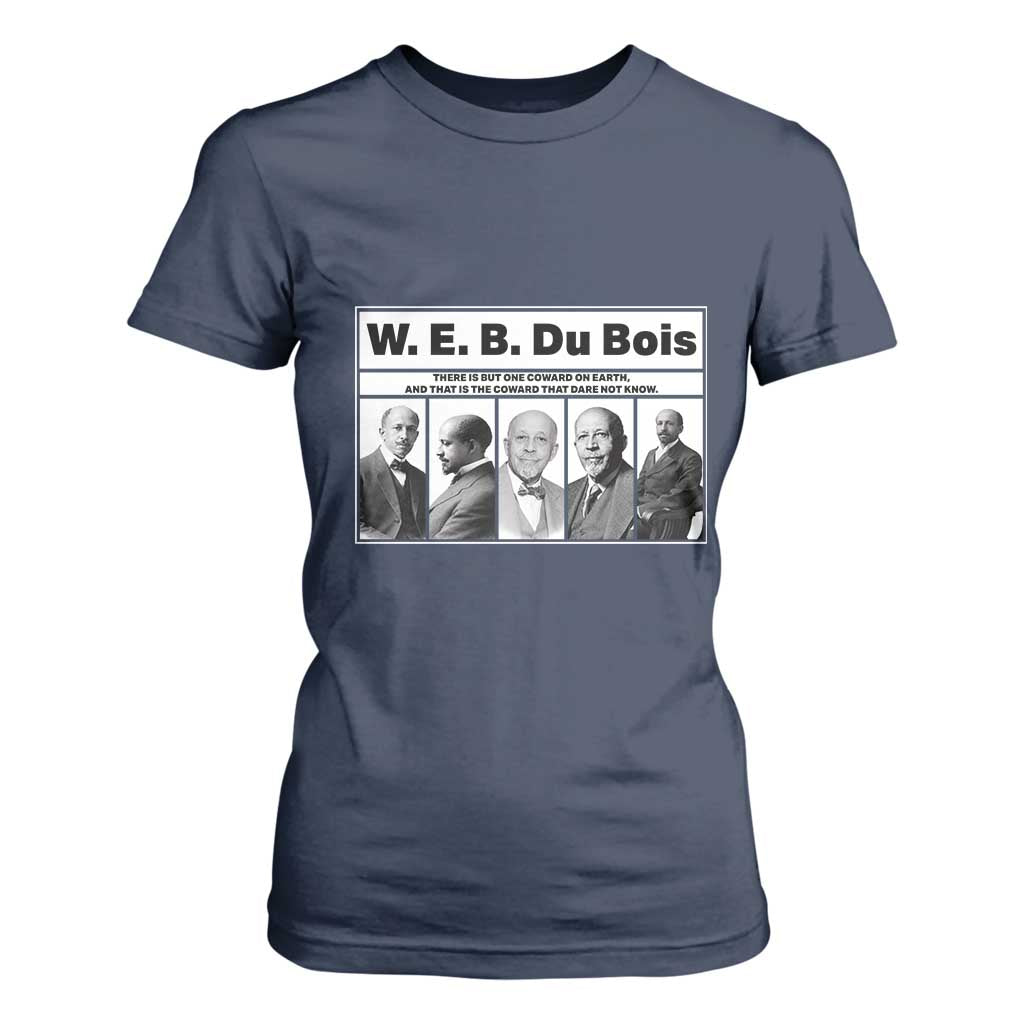 W E B Du Bois Quote T Shirt For Women There Is But One Coward On Earth TS12 Navy Print Your Wear
