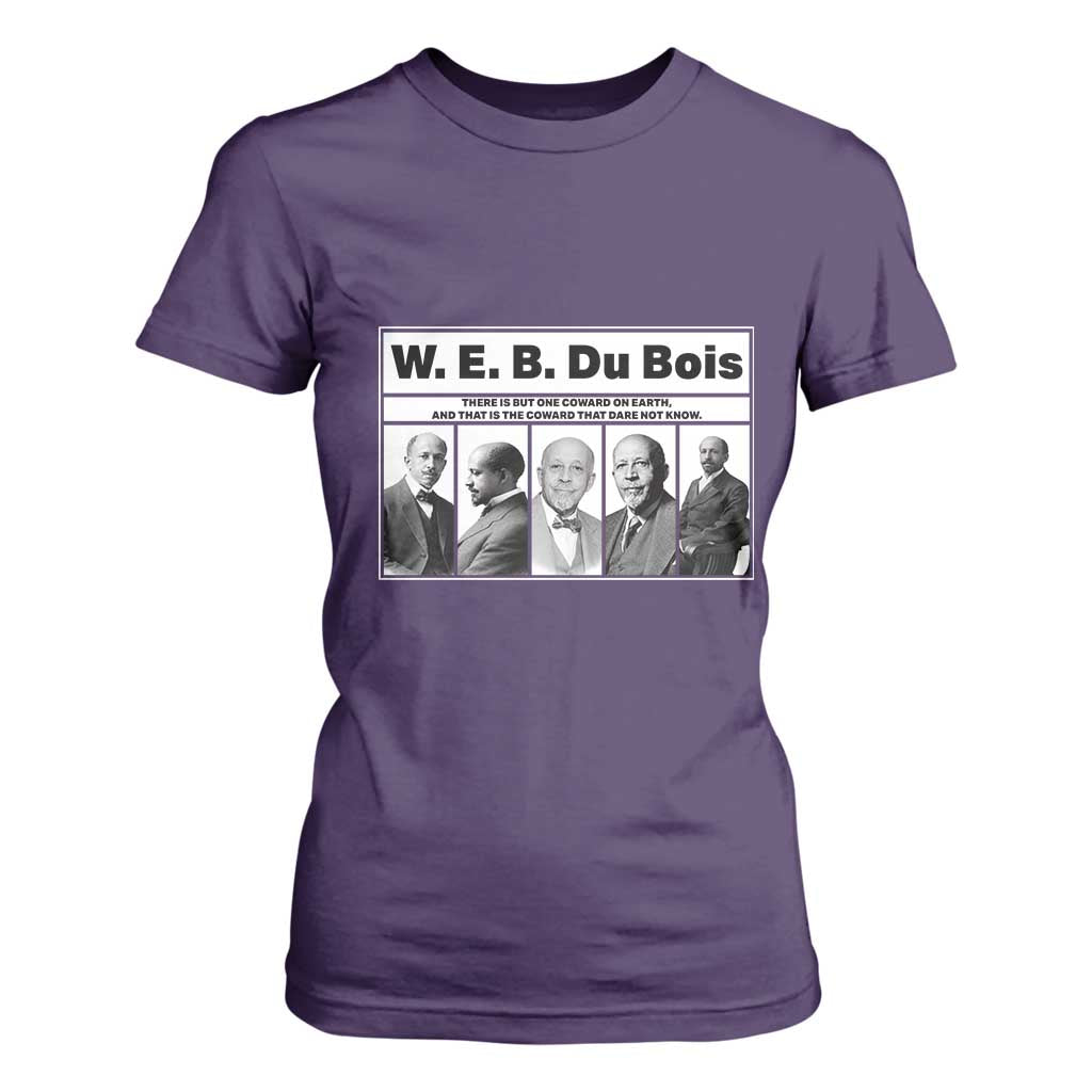 W E B Du Bois Quote T Shirt For Women There Is But One Coward On Earth TS12 Purple Print Your Wear