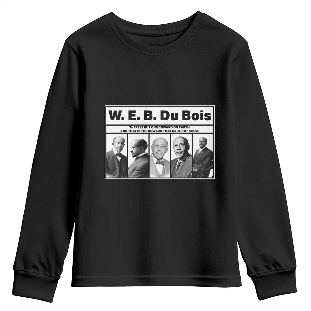 W E B Du Bois Quote Youth Sweatshirt There Is But One Coward On Earth TS12 Black Print Your Wear