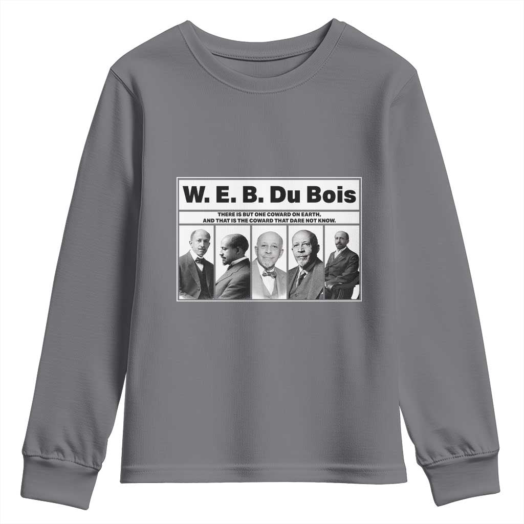 W E B Du Bois Quote Youth Sweatshirt There Is But One Coward On Earth TS12 Charcoal Print Your Wear