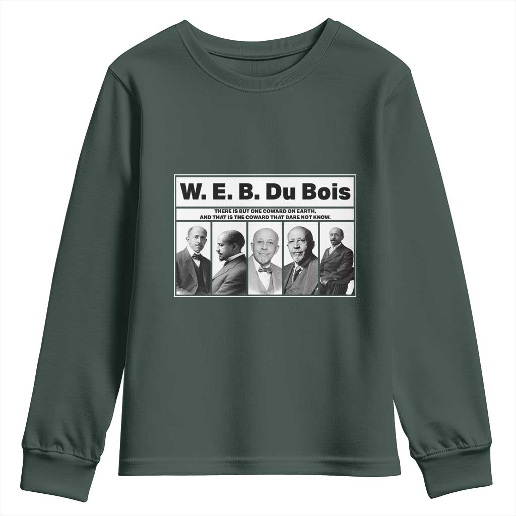 W E B Du Bois Quote Youth Sweatshirt There Is But One Coward On Earth TS12 Dark Forest Green Print Your Wear