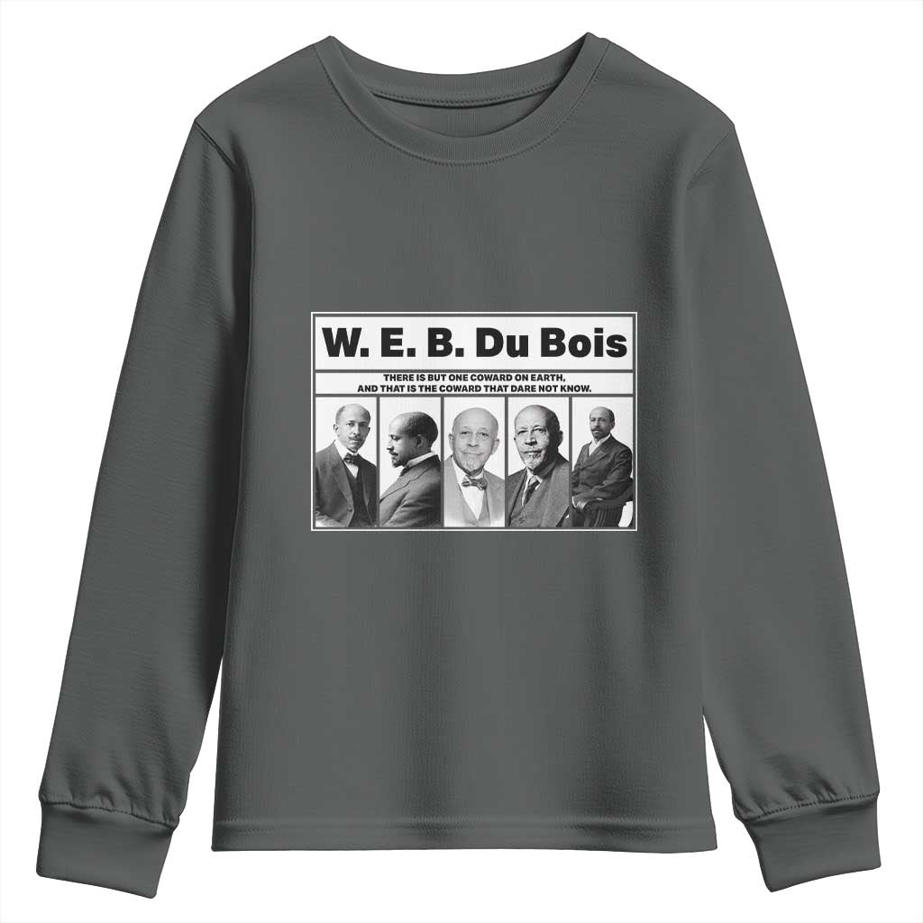 W E B Du Bois Quote Youth Sweatshirt There Is But One Coward On Earth TS12 Dark Heather Print Your Wear