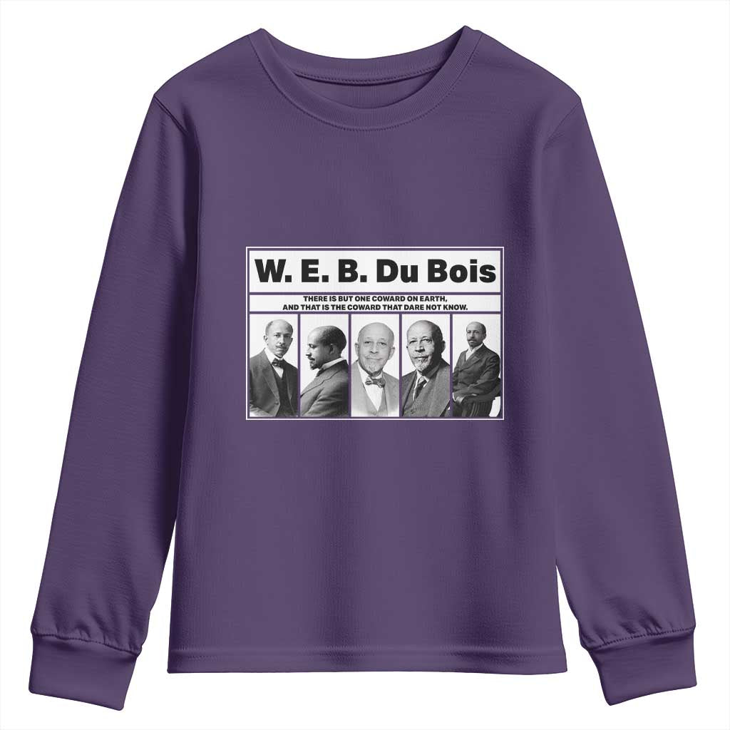 W E B Du Bois Quote Youth Sweatshirt There Is But One Coward On Earth TS12 Purple Print Your Wear
