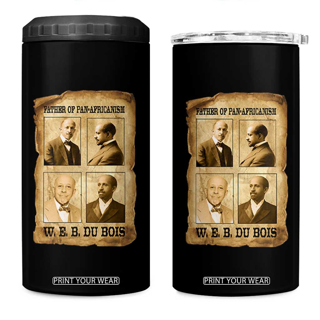 W E B Du Bois 4 in 1 Can Cooler Tumbler African American History Gift TS12 One Size: 16 oz Black Print Your Wear