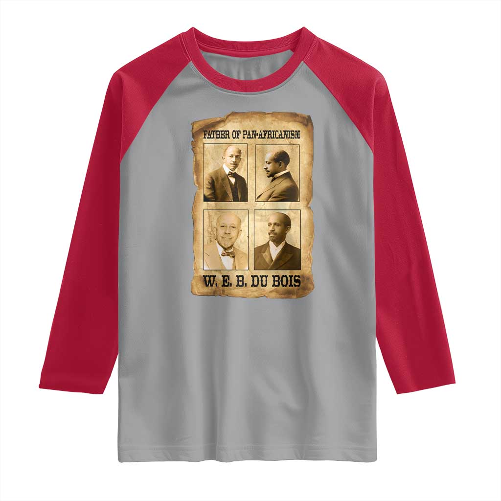 W E B Du Bois Raglan Shirt African American History Gift TS12 Sport Gray Red Print Your Wear