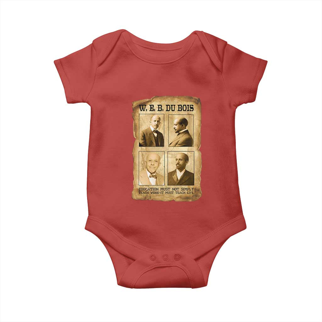 Education Must Teach Life W E B Du Bois Quote Baby Onesie TS12 Red Print Your Wear