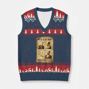 Education Must Teach Life W E B Du Bois Quote V-Neck Knit Sweater Vest TS12 Navy Red Print Your Wear