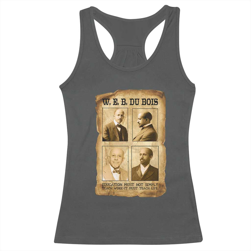 Education Must Teach Life W E B Du Bois Quote Racerback Tank Top TS12 Dark Heather Print Your Wear