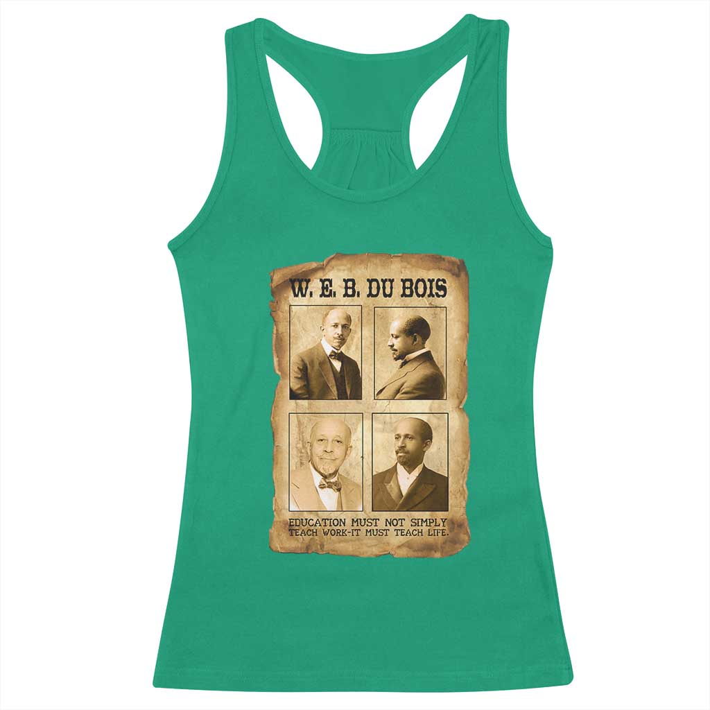 Education Must Teach Life W E B Du Bois Quote Racerback Tank Top TS12 Irish Green Print Your Wear