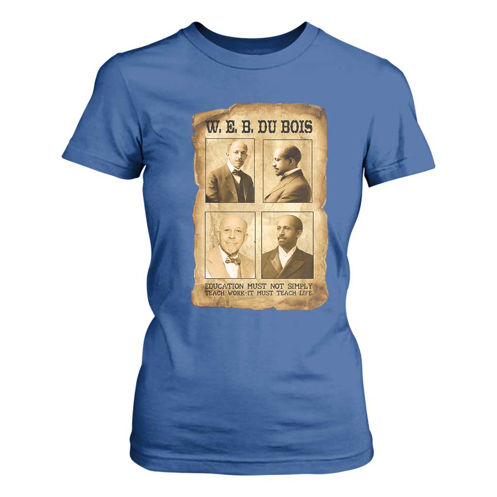 Education Must Teach Life W E B Du Bois Quote T Shirt For Women TS12 Royal Blue Print Your Wear
