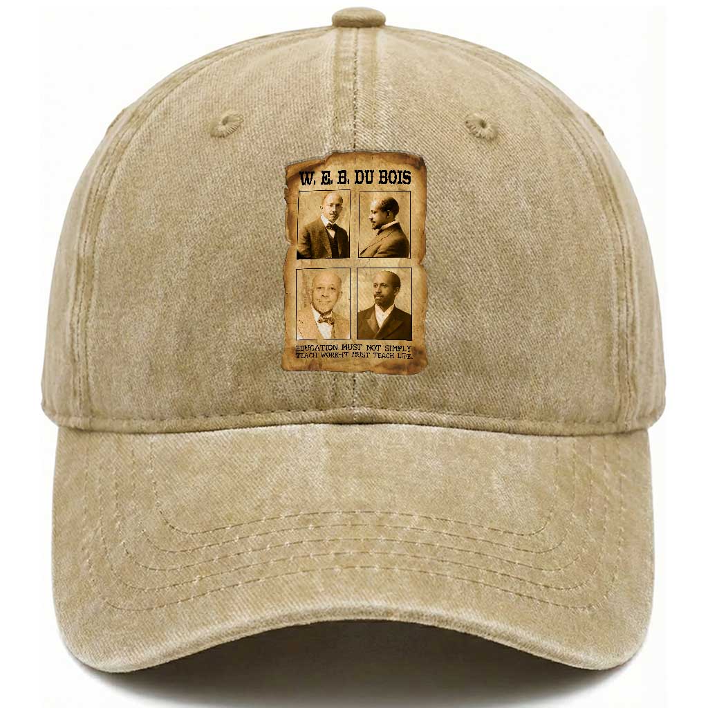 Education Must Teach Life W E B Du Bois Quote Washed Cotton Baseball Cap TS12 Print Your Wear
