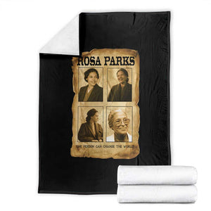 One Person Can Change The World Quote Throw Blanket Rosa Parks Legacy TS12 Black Print Your Wear