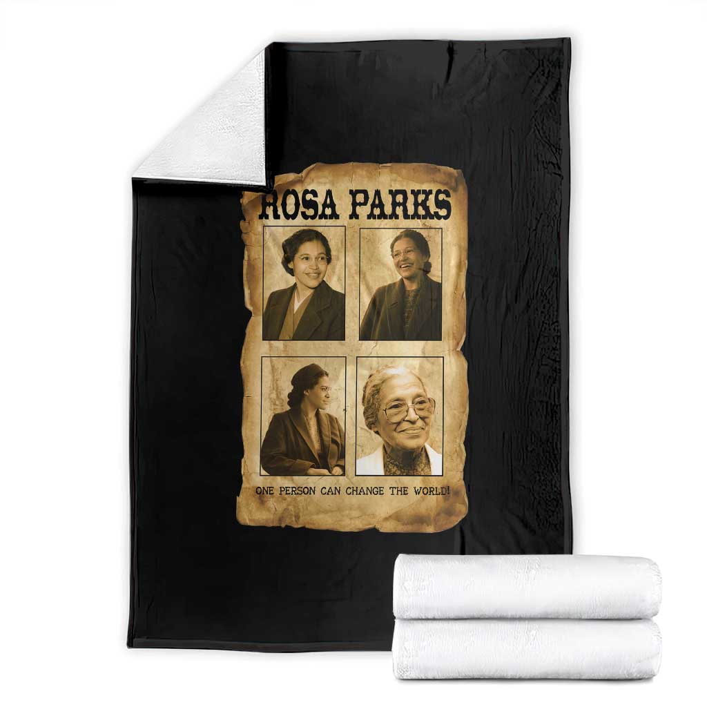 One Person Can Change The World Quote Throw Blanket Rosa Parks Legacy TS12 Black Print Your Wear