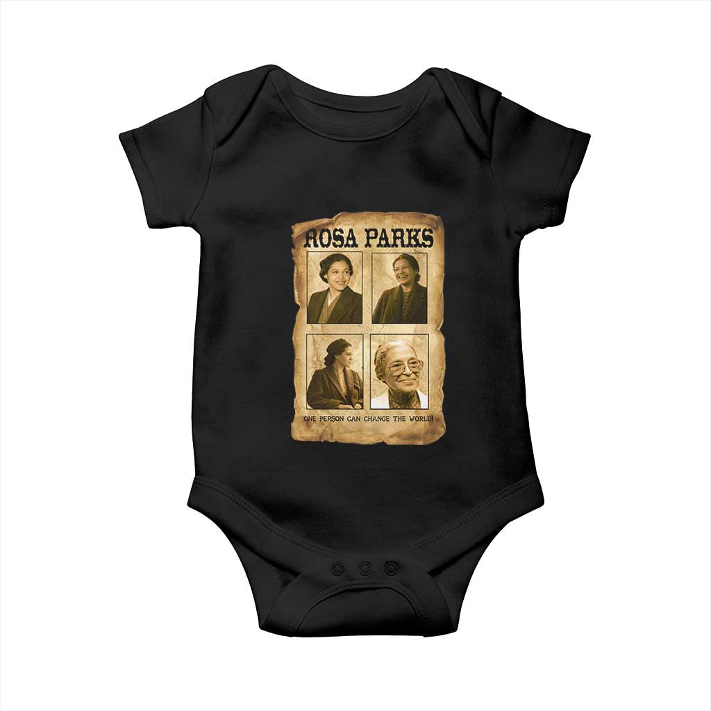 One Person Can Change The World Quote Baby Onesie Rosa Parks Legacy TS12 Black Print Your Wear